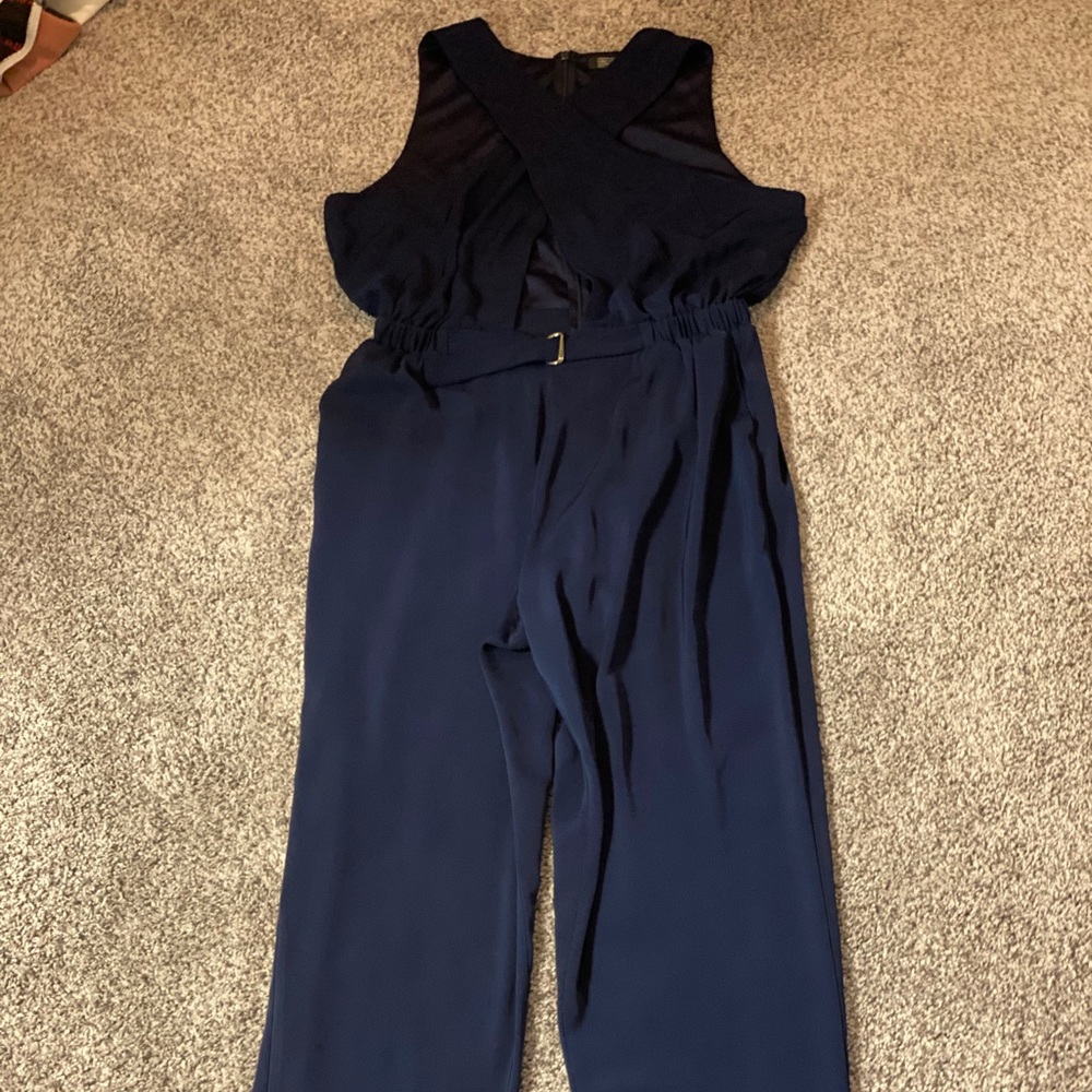 Navy Criss Cross Sleeveless Jumpsuit
